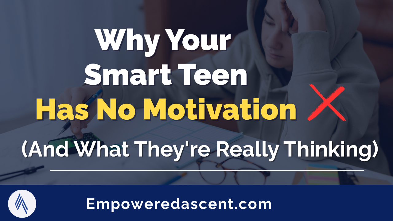 Teenage student looking contemplative while studying, illustrating the internal pressure gifted teens face