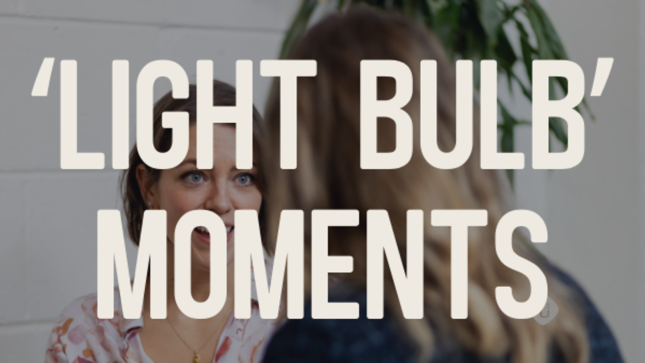 A coach witnesses a client have a light bulb moment