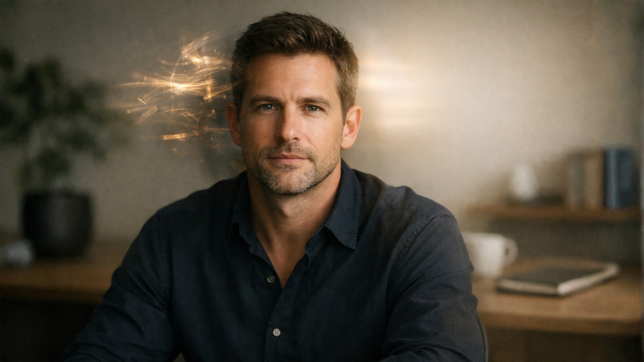 Entrepreneur en surcharge mentale illustrant un cerveau en mode survie et la perte de clarté mentale