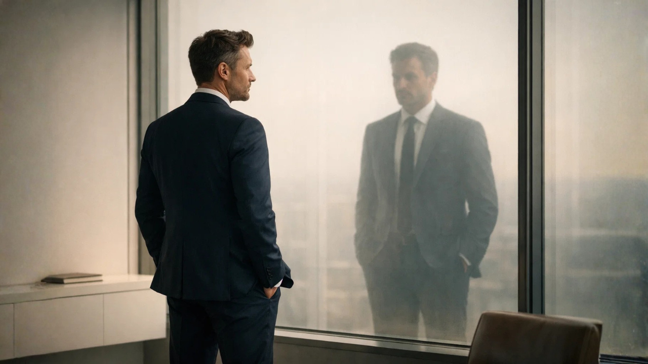 High-performing professional reflecting on inner dissonance despite external success