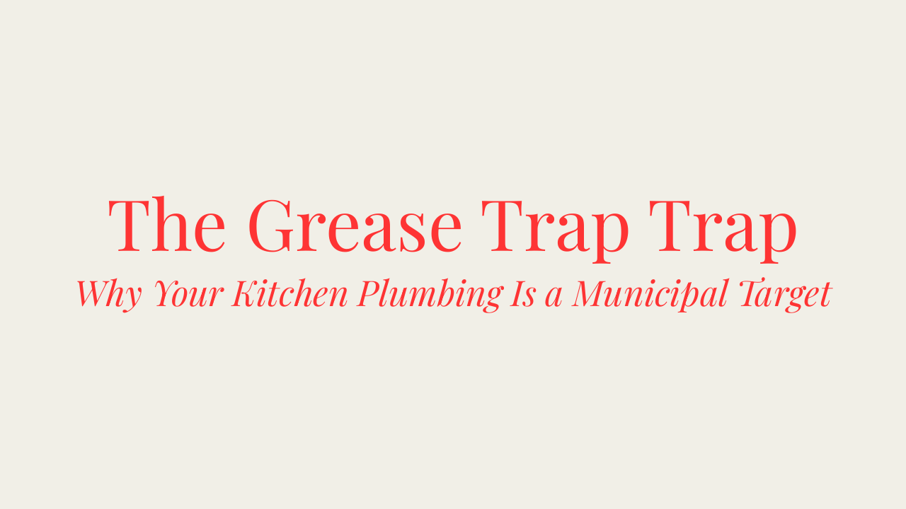 The Grease Trap Trap: Why Your Kitchen Plumbing is a Municipal Target