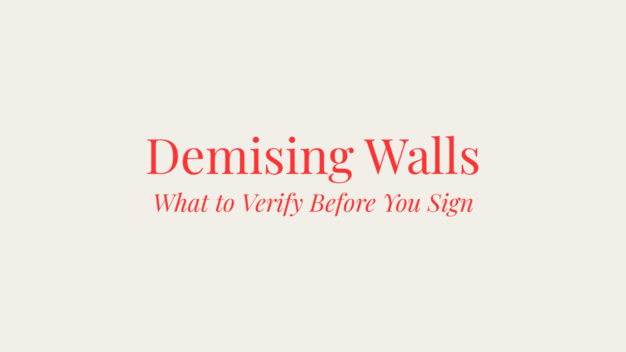 The Demising Wall Reality: What to Verify Before Signing a Commercial Lease