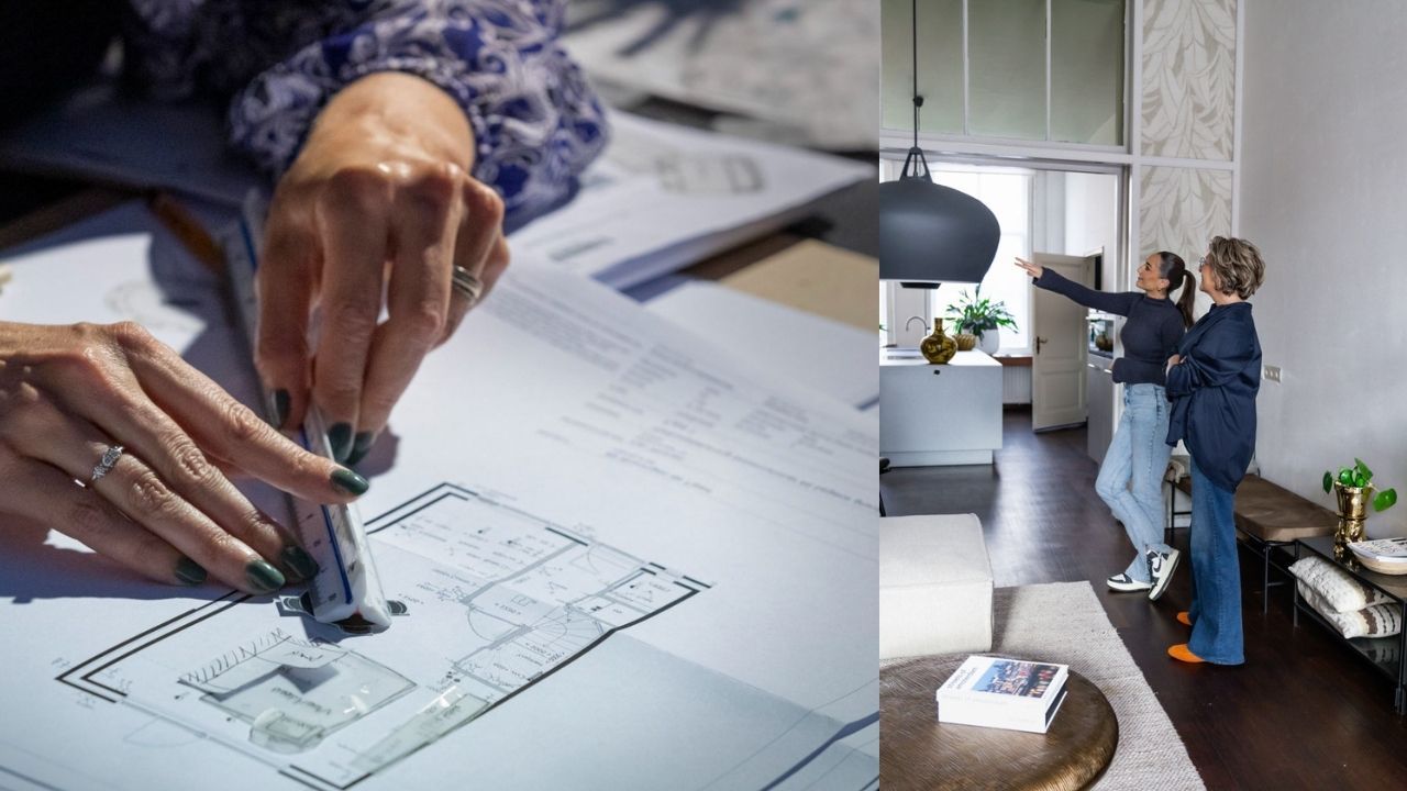 verbouwing van ruw bouwproces naar afgewerkt interieur