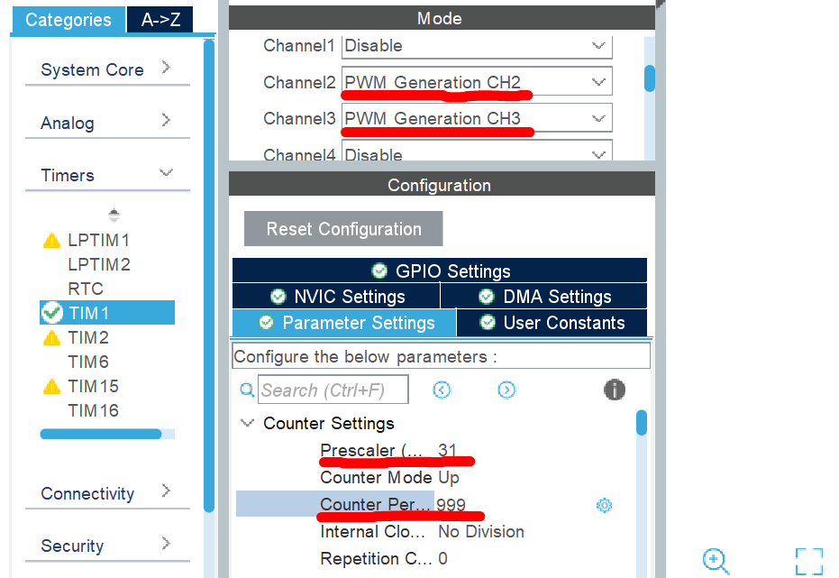 stm32 pwm timer configuration