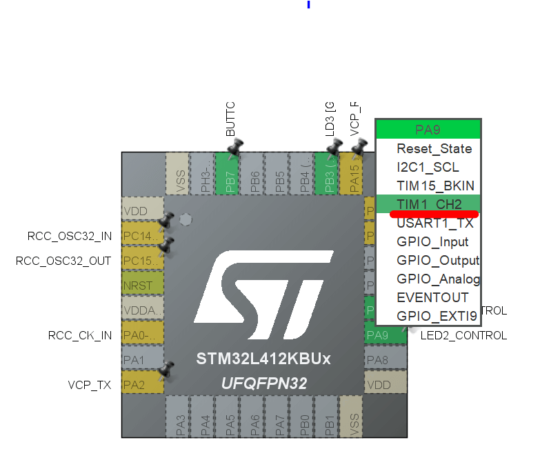 stm32 pwm pin configuration