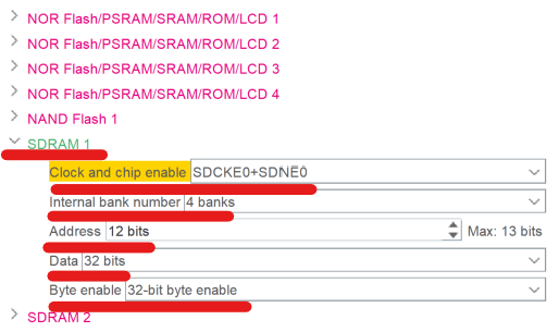stm32 fmc sdram configuration