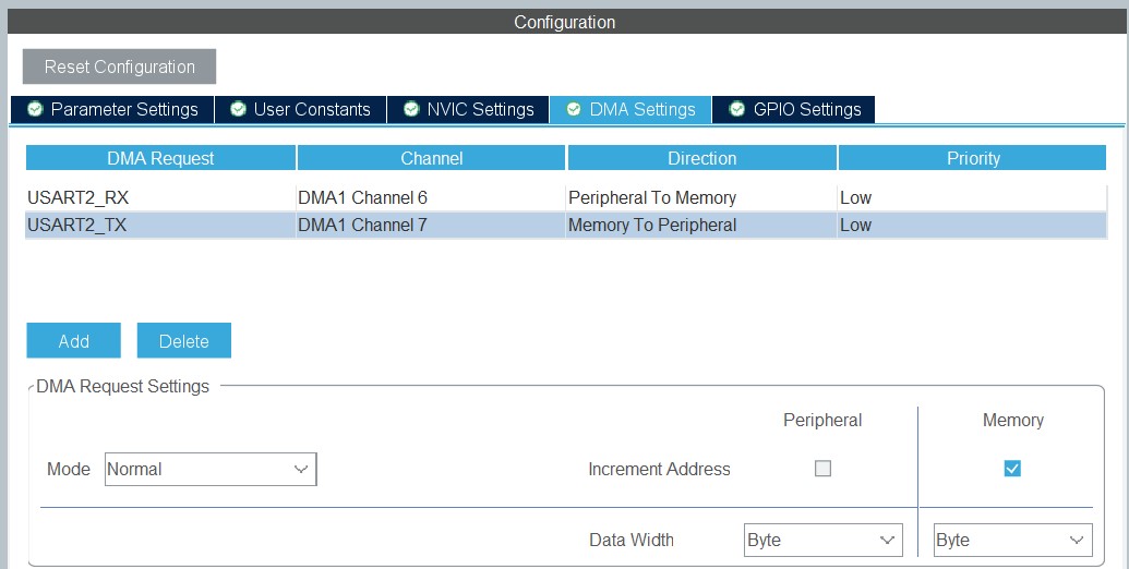 STM32 Bootloader UART Configuration 2