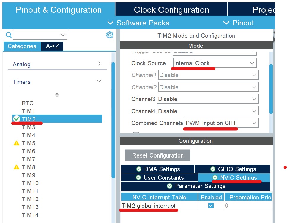 stm32 timer pwm input mode