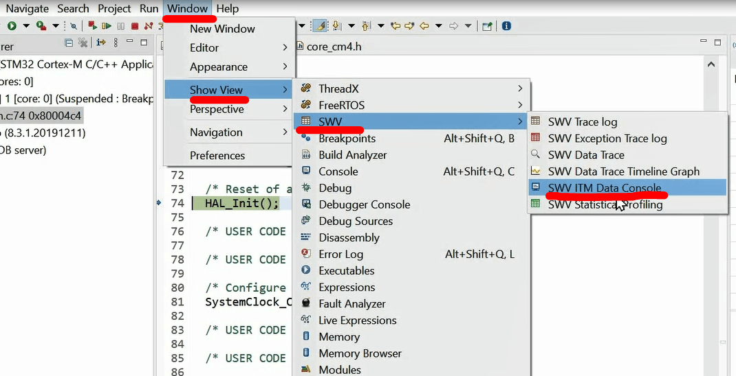 stm32 itm data console
