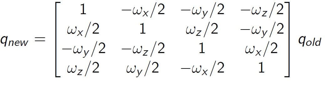 imu quaternion gyroscope update