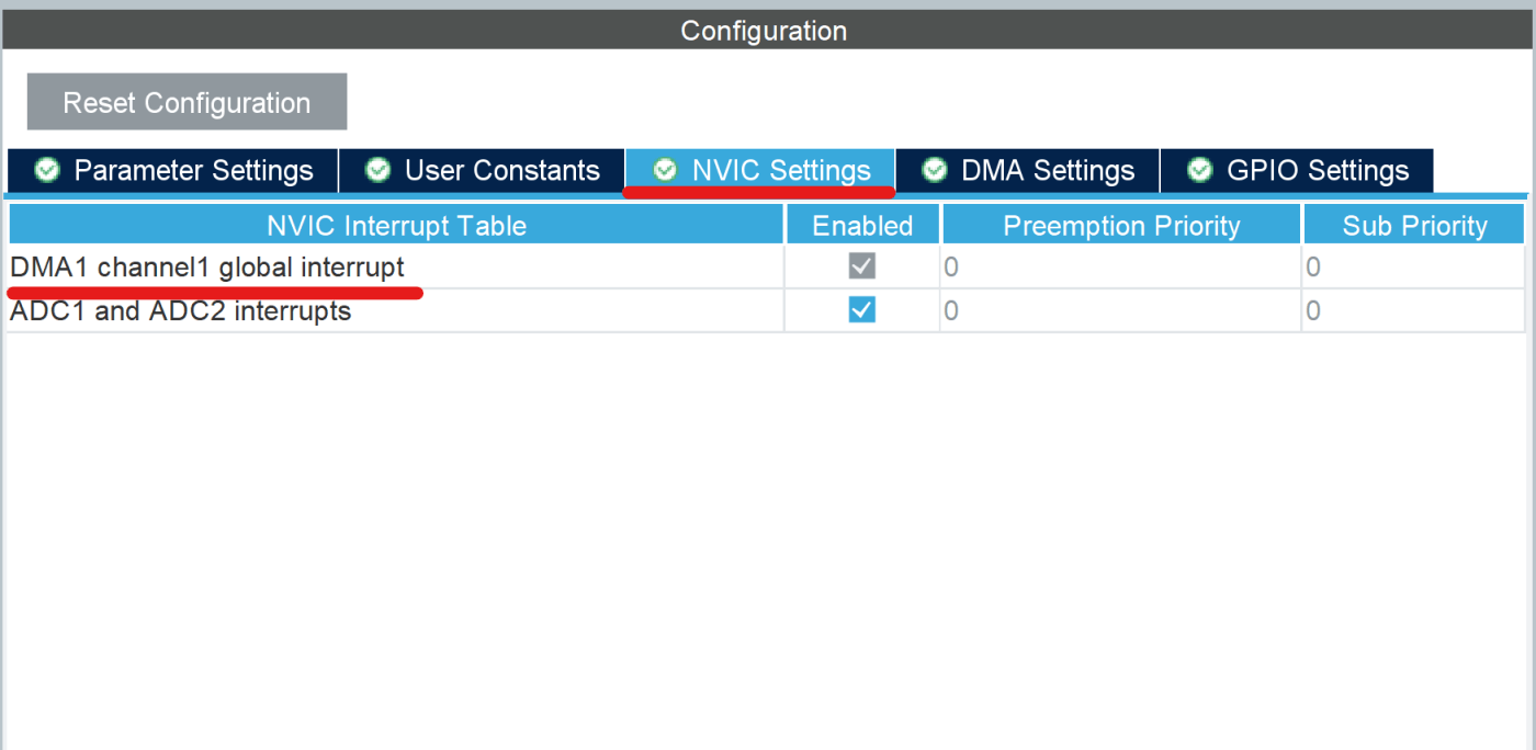 STM32 ADC DMA CubeMx Configuration