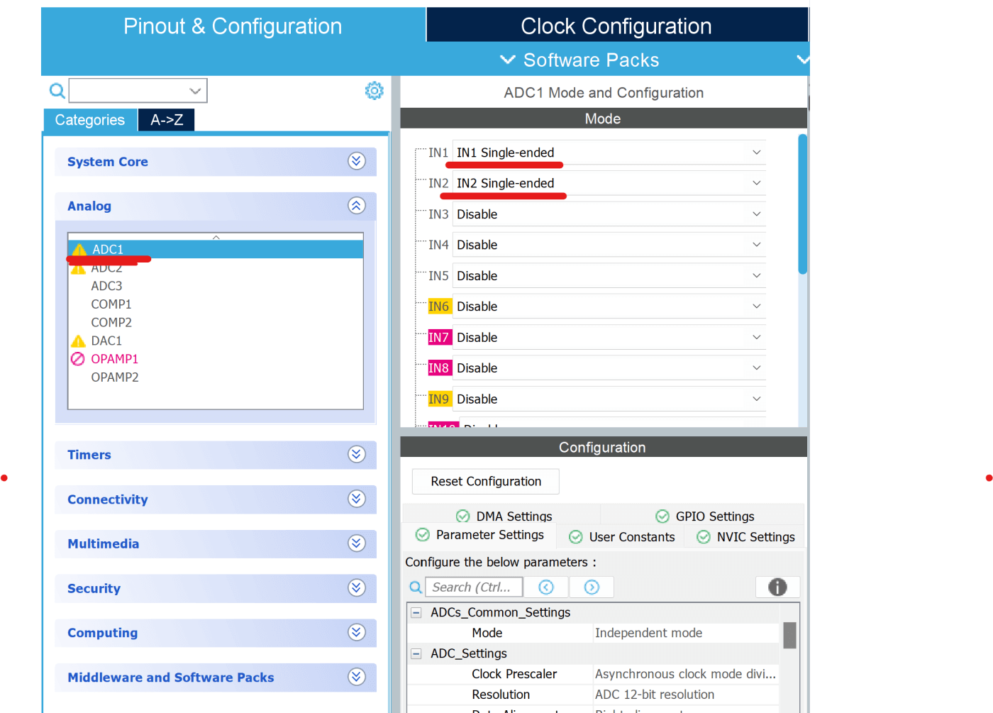 STM32 ADC CubeMx Configuration
