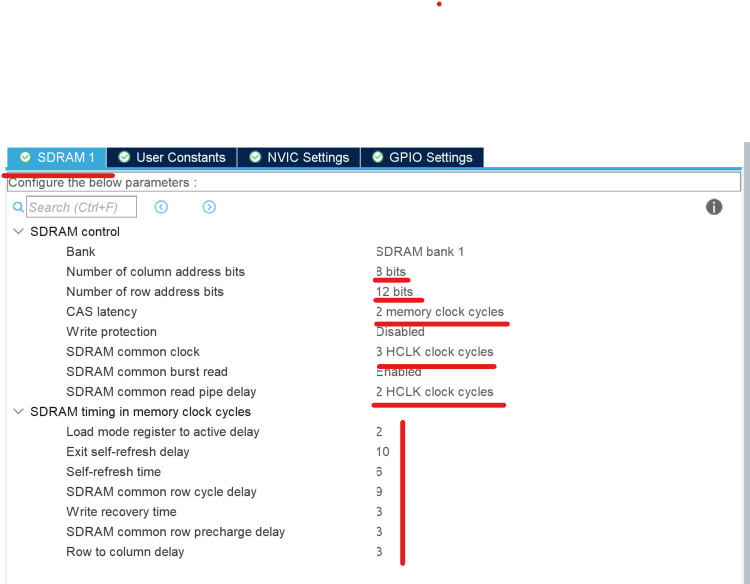 stm32 fmc sdram cubemx configuration