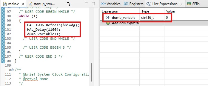 stm32 independent watchdog reset