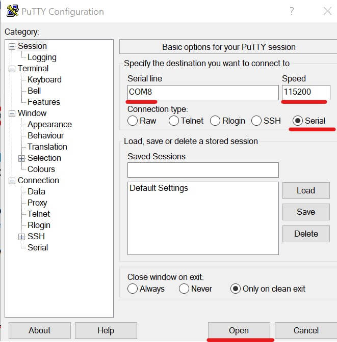 stm32 uart serial terminal