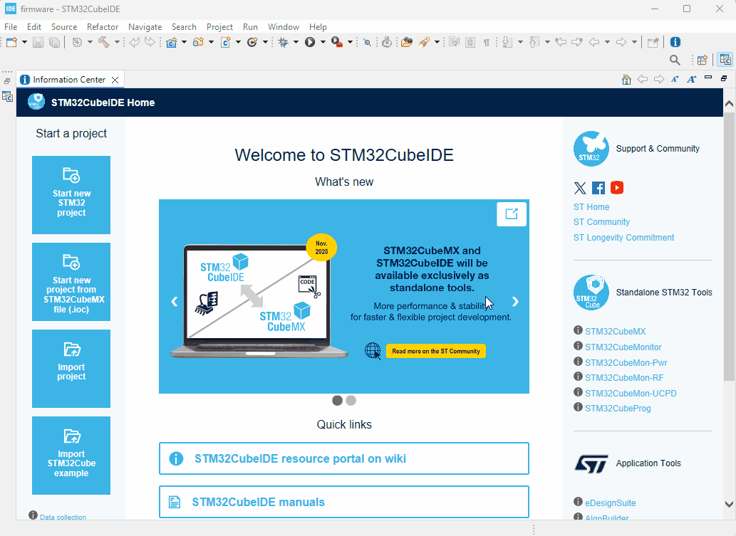 STM32CubeIDE new project
