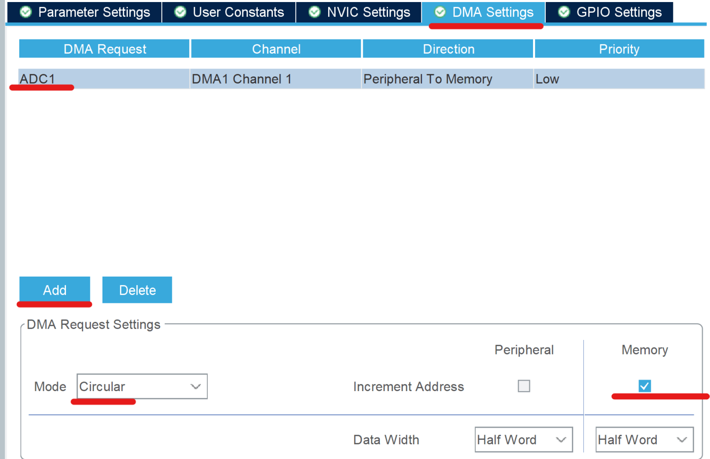STM32 ADC DMA CubeMx Configuration