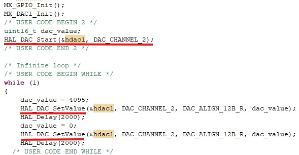 STM32 DAC Simple example