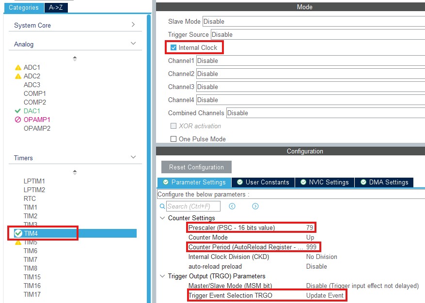 STM32 DAC Timer Trigger