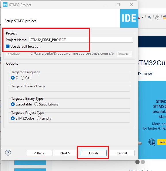 STM32CubeIDE Project name