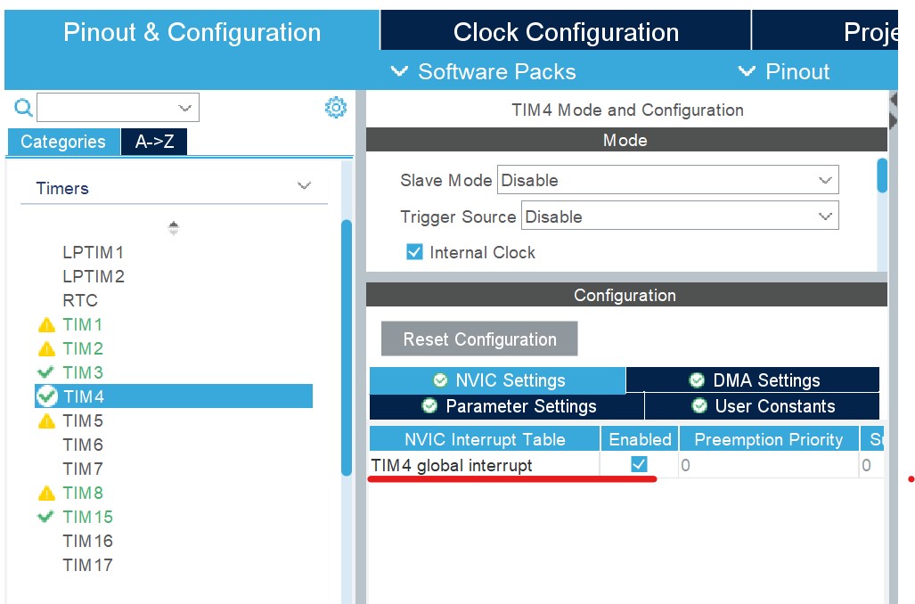 stm32 timer interrupt enable