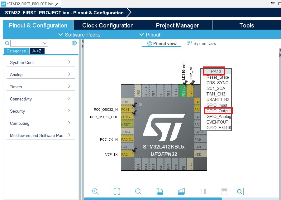 STM32 GPIO Output Mode