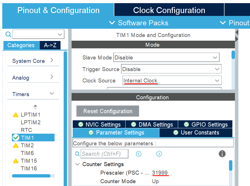stm32 timer configuration