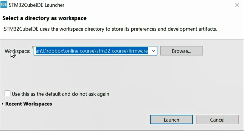 STM32CubeIDE workspace