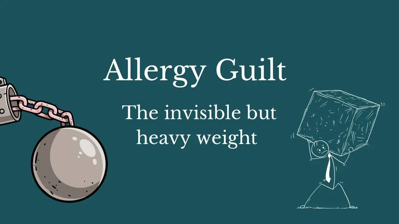 Ball and chain representing heavy allergy guilt