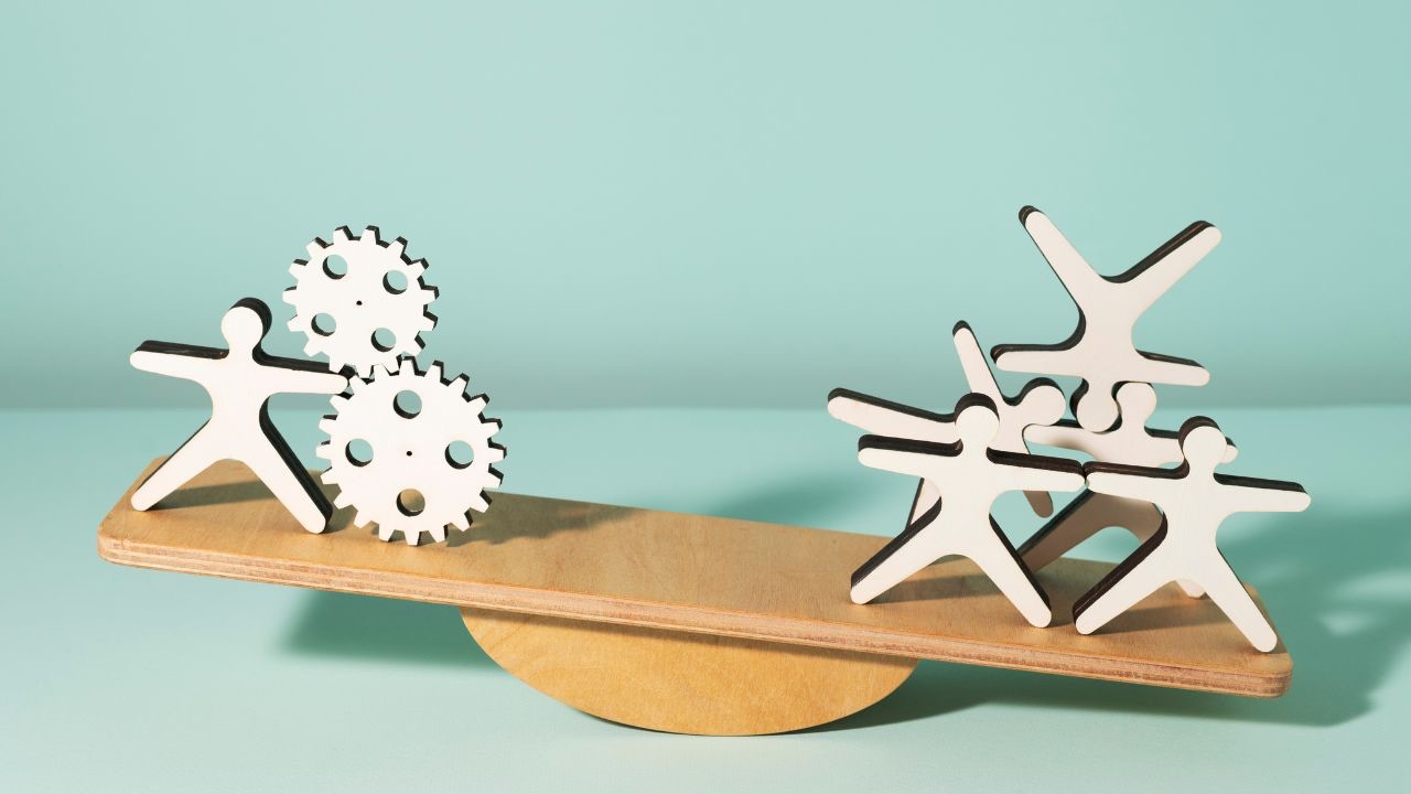 Illustration of a calm pond representing IQ alongside a flowing river symbolizing EQ, with changing currents depicting leadership challenges in crises