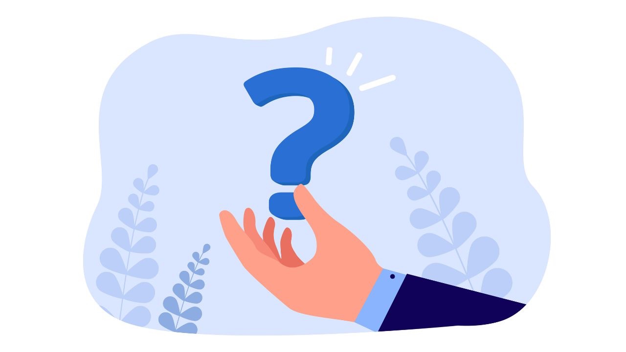 image of question mark to reinforce instead of telling start asking to improve teach dynamics  