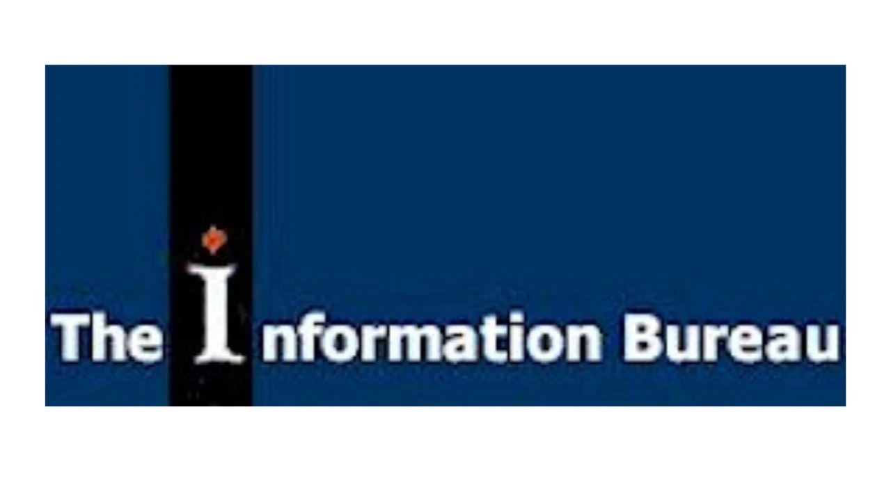 Logo of The Information Bureau, referenced as an early example of innovation and problem-solving before the digital age.