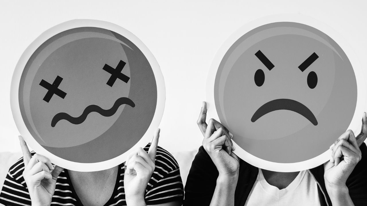 Visible negative versus positive thoughts 