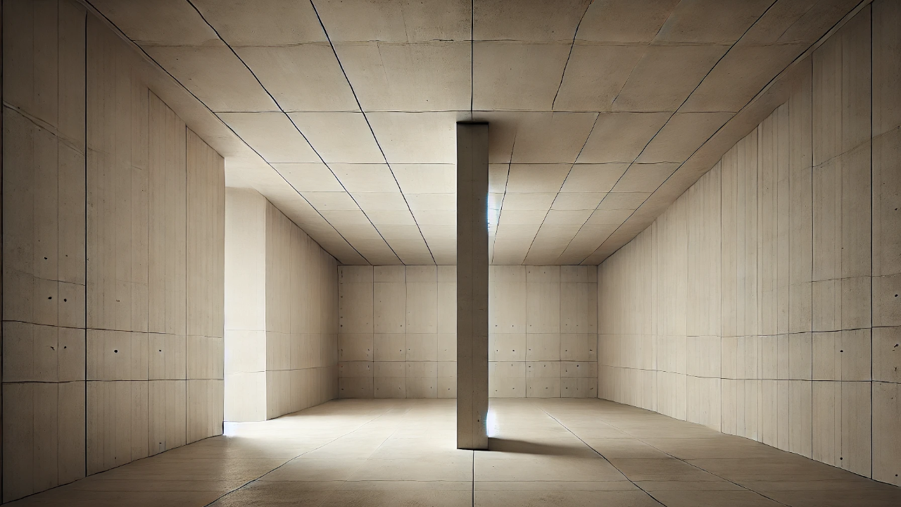 Soft light filtering through a minimalist interior with warm tones and open space | The Soft Era