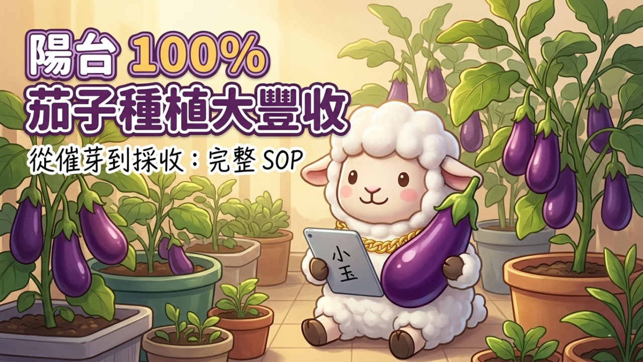 茄子陽台種植完整教學從溫水催芽育苗到V型整枝採收的完整步驟圖解