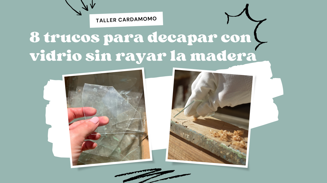 Vidrio plano decapando madera con técnica manual