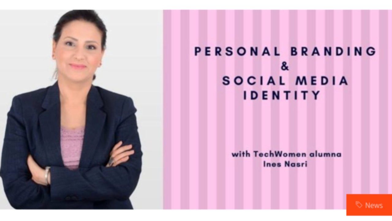 Ines Nasri presenting a personal branding and social media workshop for youth at the American Center, US Embassy Tunis, empowering job seekers with digital skills.