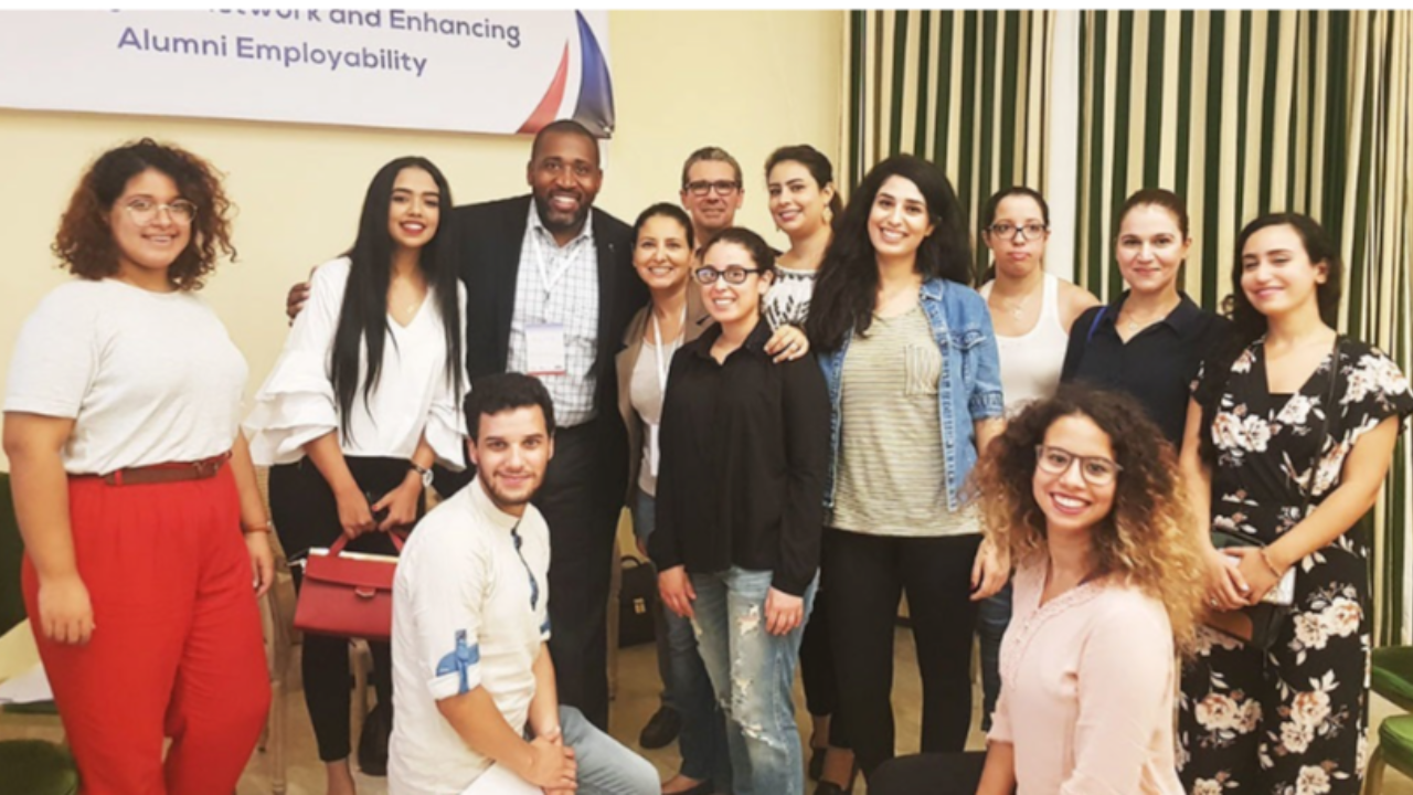 Ines Nasri co-leading a discussion on workforce development and youth employability at TAAN event in Tunisia.