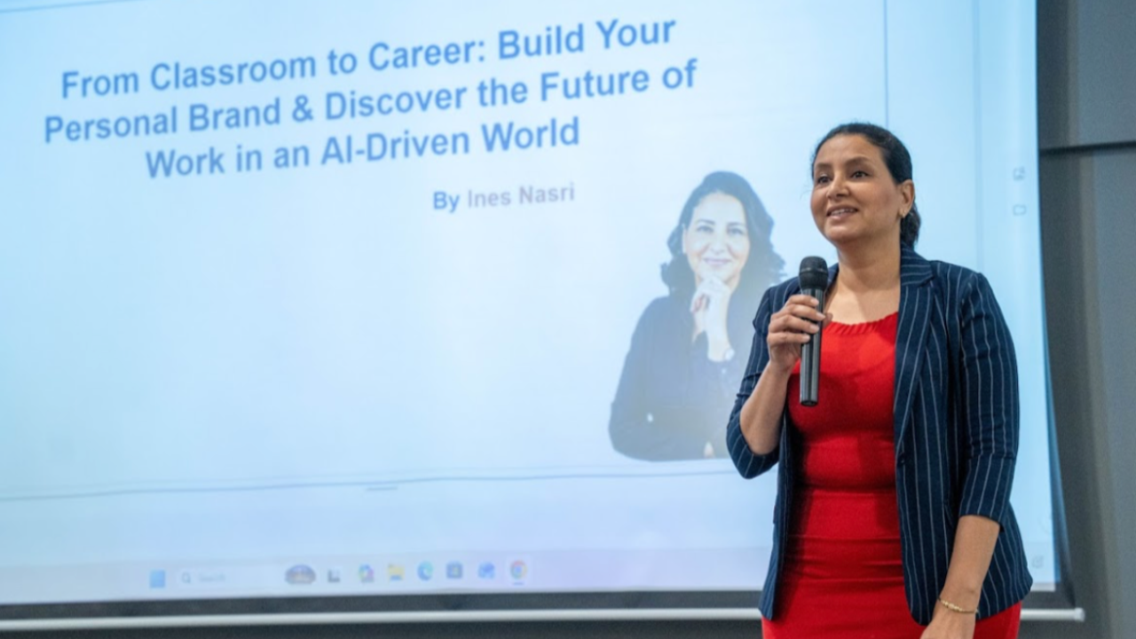 Ines Nasri speaking at RIT-Dubai
