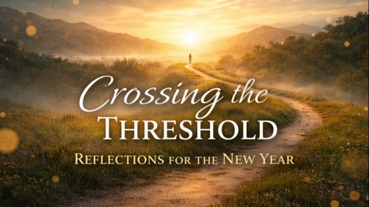 An illuminated pathway stretching toward the horizon, representing reflection, clarity, and inner transformation.