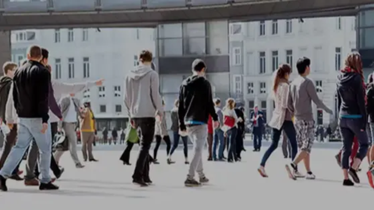 People walking outside