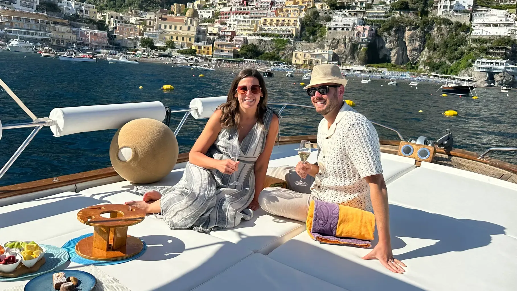 Two people on a boat