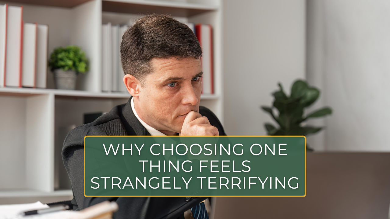 If choosing one direction feels emotionally heavy, this post explains why awareness of multiple possible futures can make commitment feel like loss—and how to make choices feel safer.