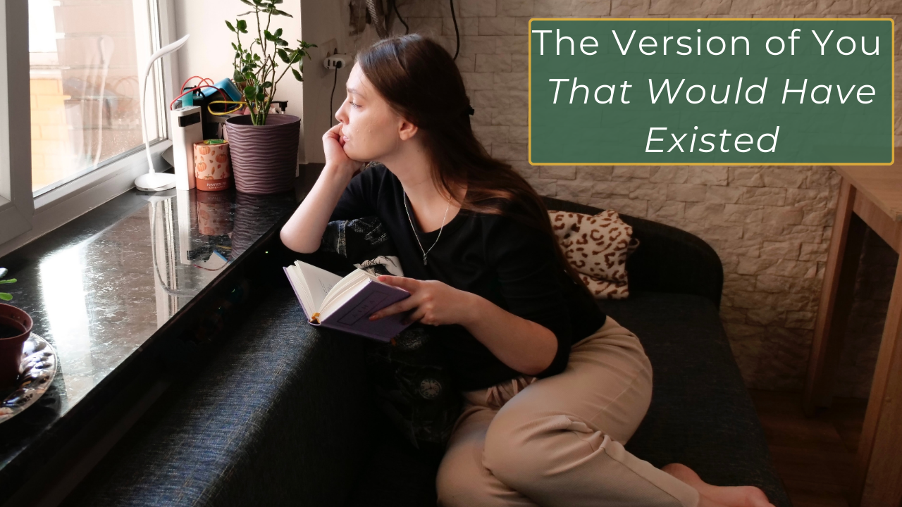 A person standing before a softly lit mirror, with faint overlapping reflections suggesting alternate life paths—symbolizing identity range and chosen direction.