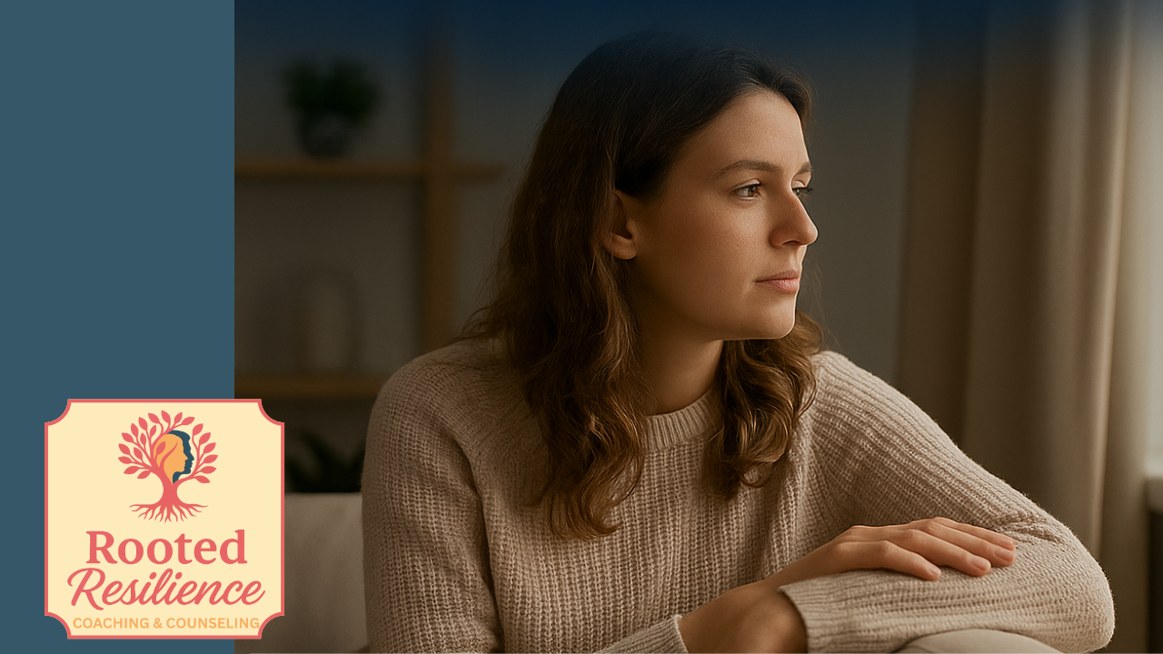 Person with hand over heart reconnecting with themselves