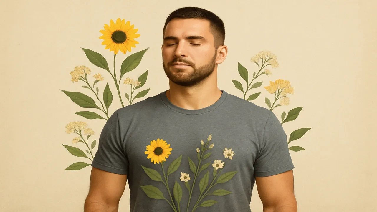 Confidence hypnotherapy illustration showing a calm woman with blooming flowers representing a strengthened inner voice and retraining the mind.