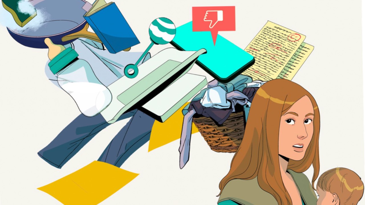 overwhelmed parent trying to manage too many responsibilities and mental load