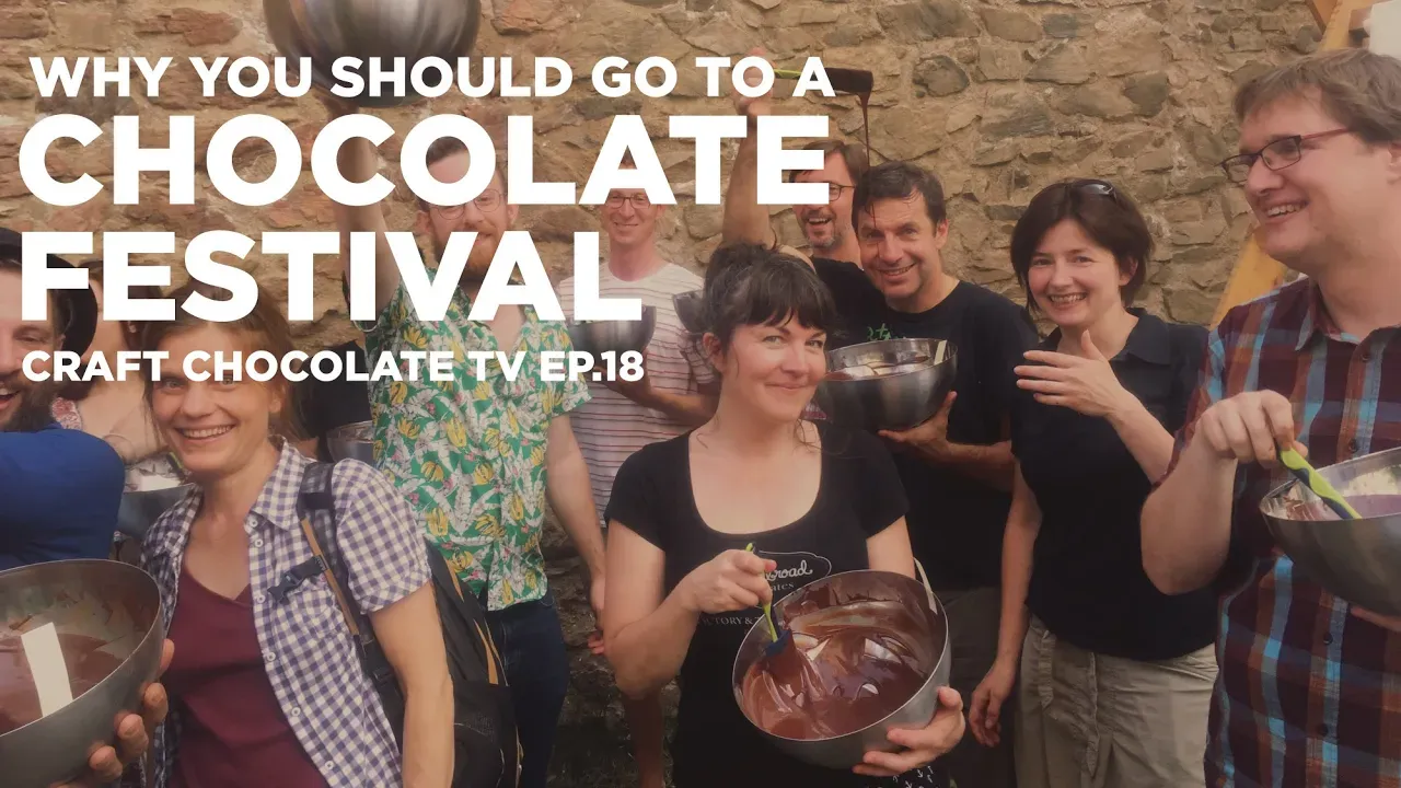 Image of group of chocolate makers with texting reading "Why You Should Go To a Chocolate Festival"
