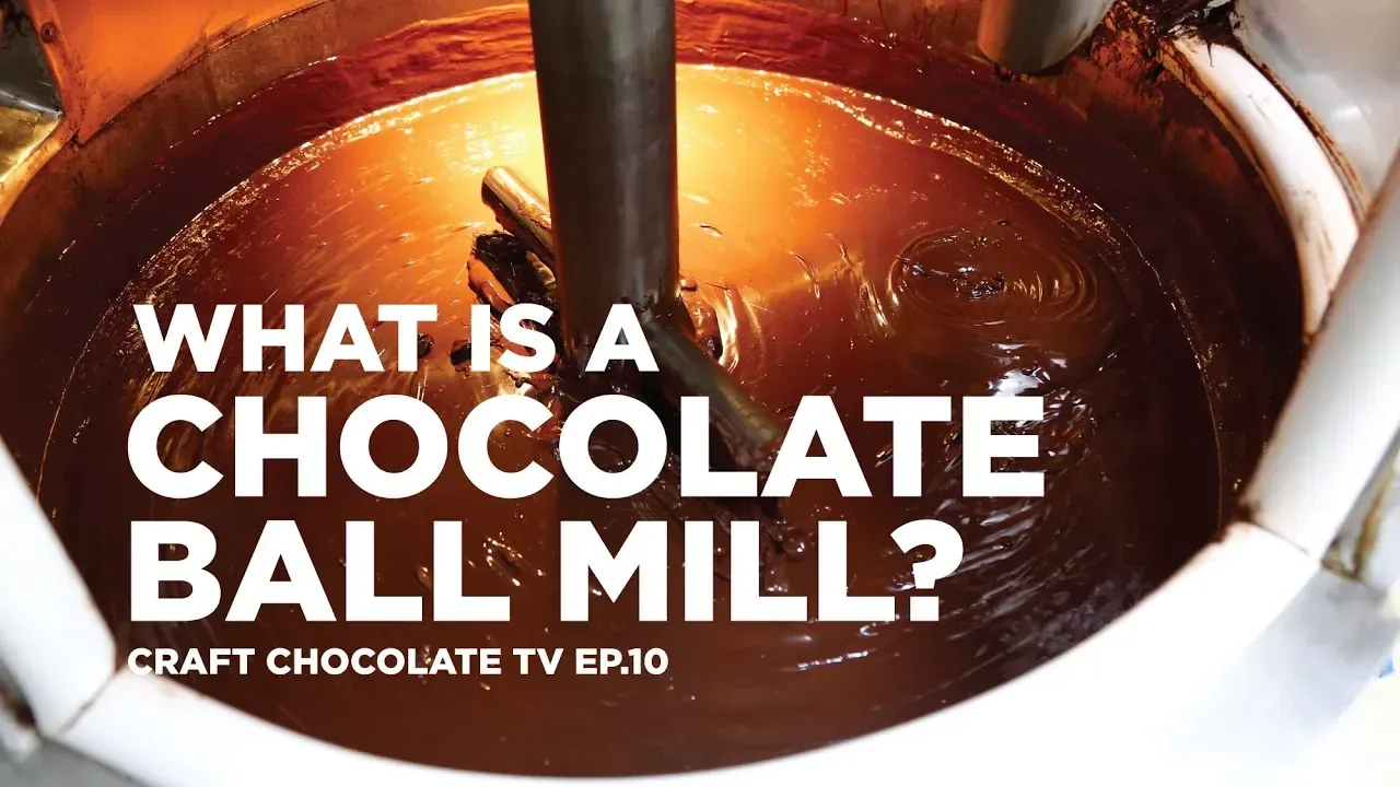 image of chocolate ball mill full of molten chocolate with text reading "What Is A Chocolate Ball Mill?"