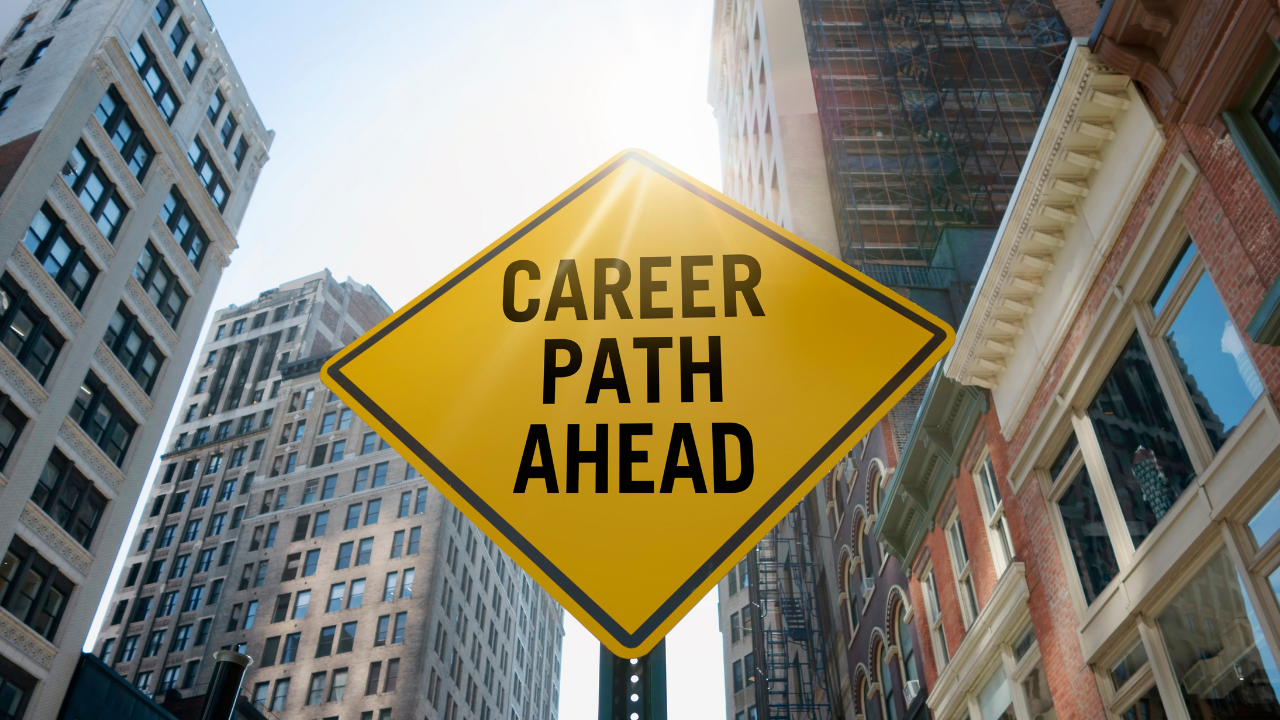 career path ahead traffic sign